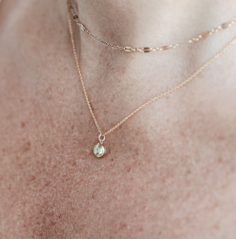Birthstone Drop Necklace • August