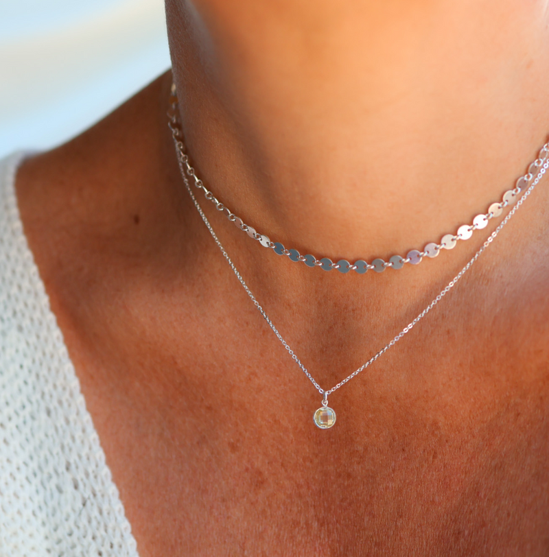 Birthstone Drop Necklace • August