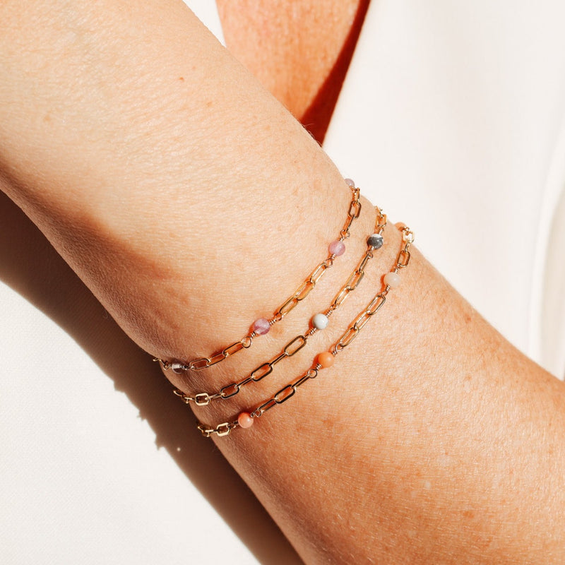 Thalia • Gemstone Adorned Link Bracelet