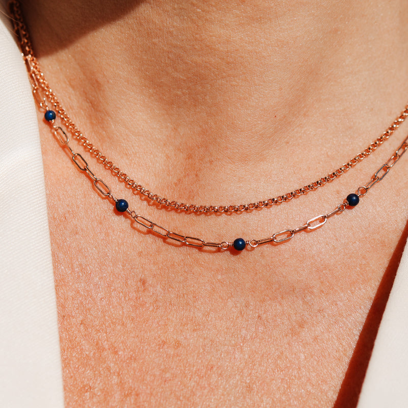 Thalia • Gemstone Adorned Link Necklace