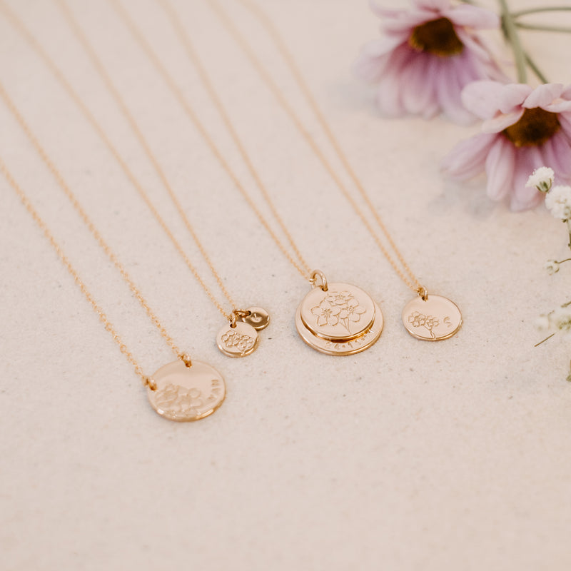 Forget Me Not • Extra Large & Large Stacked Pendant Necklace