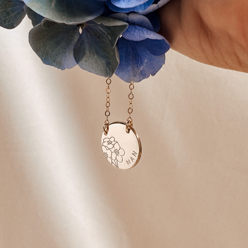 Forget Me Not • Large Pendant Double Hole Necklace