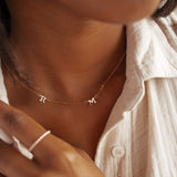 Love Notes Necklace • Asymmetrical Tiny Initial Necklace - Choose Number of Initials