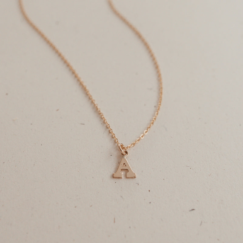 thin necklace letters initials delicate chain dainty goldfill sterling silver
