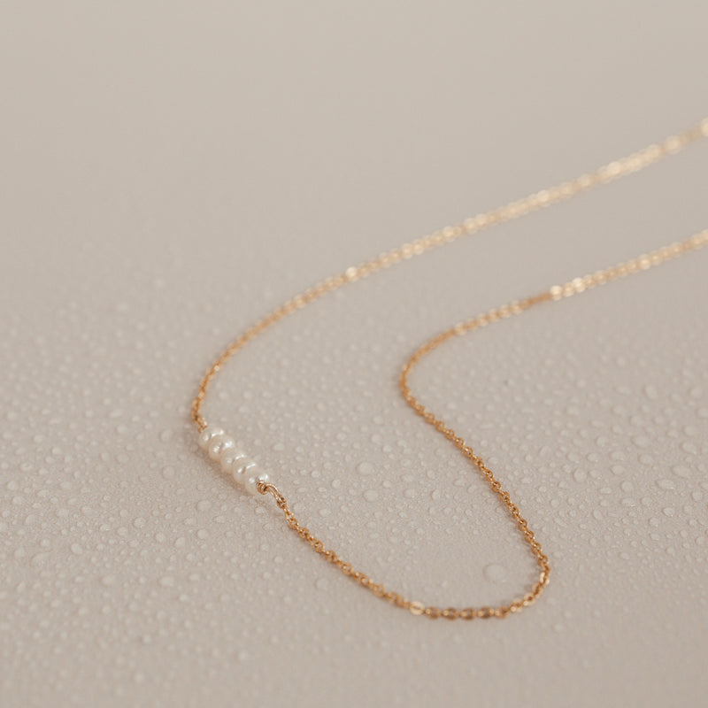 Ariel • Tiny Pearl Asymmetrical Necklace