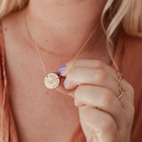 love heart sunshine stamp necklace curved text initials name goldfill sterling silver rose goldfill large fixed pendant
