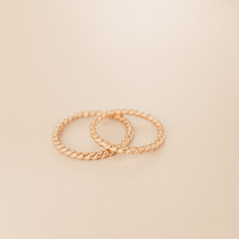 Hazel Twisted Rope minimalist Stacking Ring | Silver & Gold Personalised Jewellery Gifts | Kellective by Nikki | Christmas birthday gifts for friends, women, her, mum, grandma