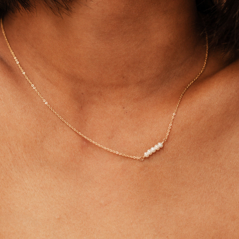 Ariel • Tiny Pearl Asymmetrical Necklace