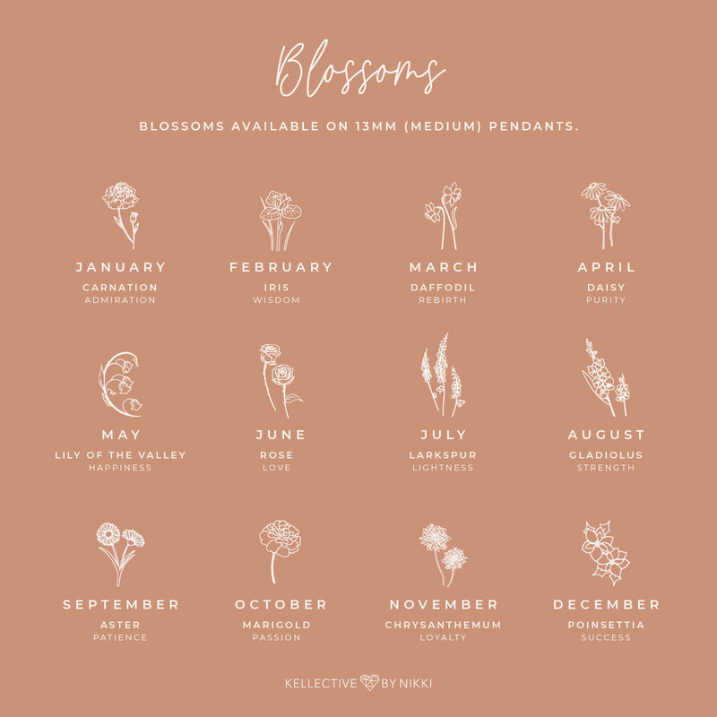 Poinsettia • Success • December Birth Flower • Choose Pendant Size