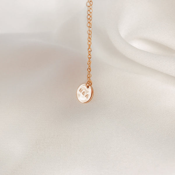 you and me necklace two initials goldfill sterling silver rose goldfill delicate meaningful necklace small pendant