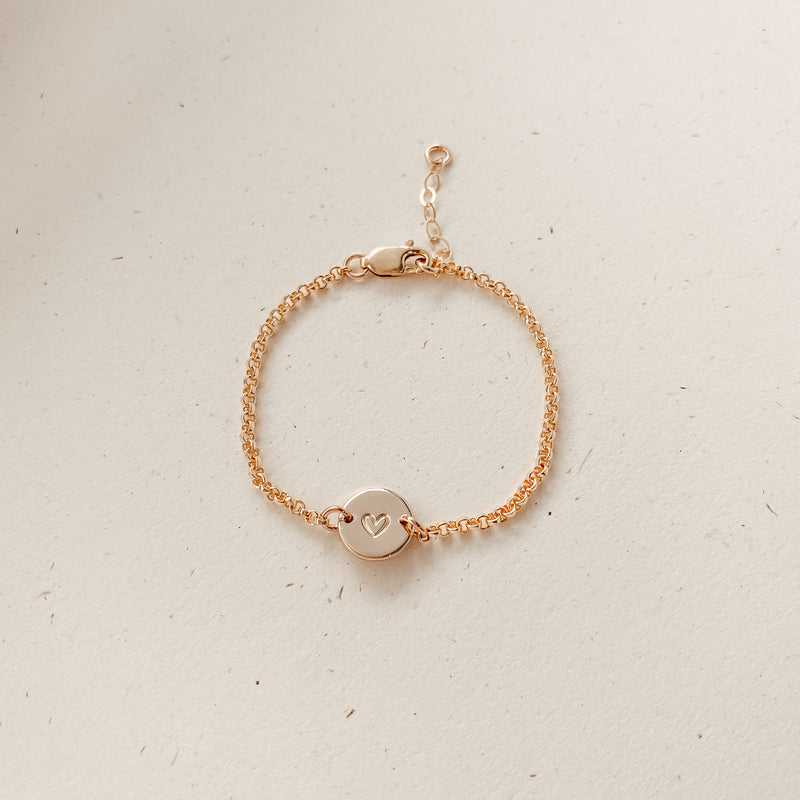 mini bracelet small pendant bracelet rose goldfill sterling silver goldfill symbol initial bracelet