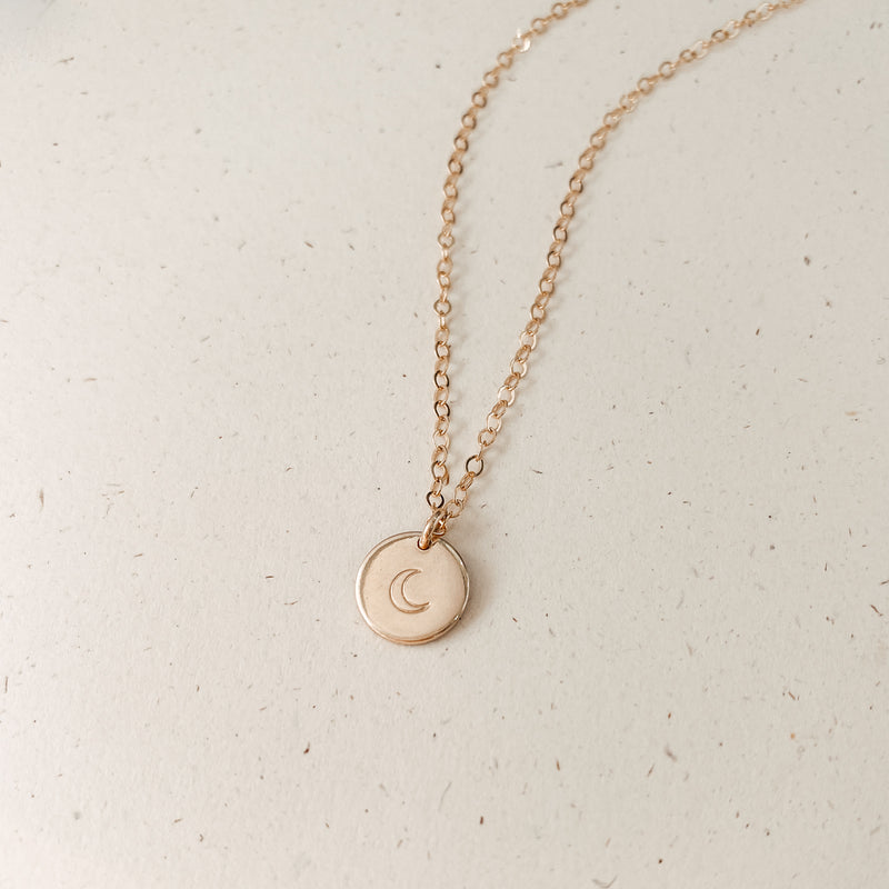 moon symbol night goldfill sterling silver rose goldfill delicate meaningful necklace small pendant
