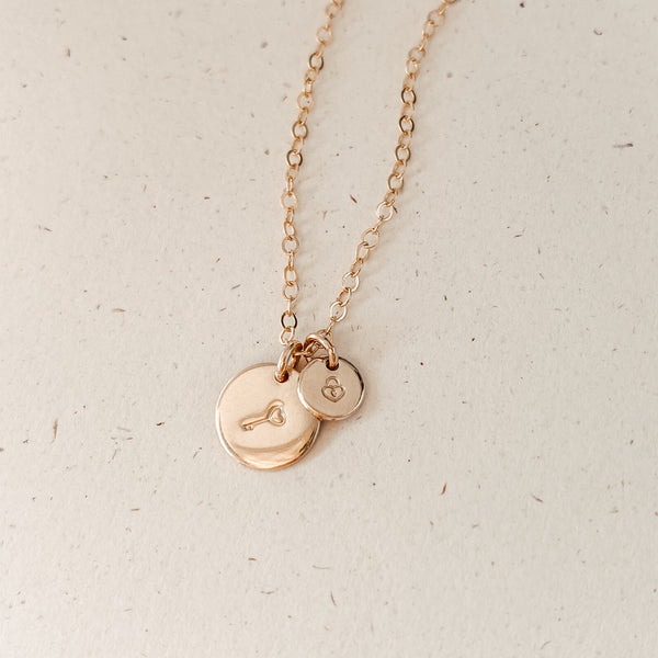 small and tiny pendant two pendants tiny neat sweet script font symbols goldfill sterling silver rose goldfill dainty delicate meaningful