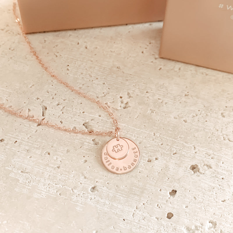 large and small stacked pendant necklace goldfill sterling silver rose goldfill double necklace double pendant necklace large and small pendant