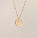 sun moon and stars stamp necklace initials goldfill sterling silver rose goldfill extra large pendant meaningful children love special