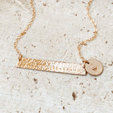Clover • Long Bar Necklace with Small Pendant