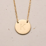 large initial stamp necklace goldfill sterling silver rose goldfill large fixed pendant