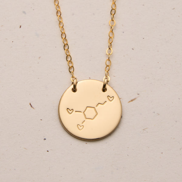 dopamine chemical symbol large pendant necklace double hole fixed necklace
