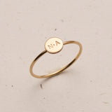 tiny pendant ring initial symbol goldfill sterling silver rose goldfill delicate dainty ring size