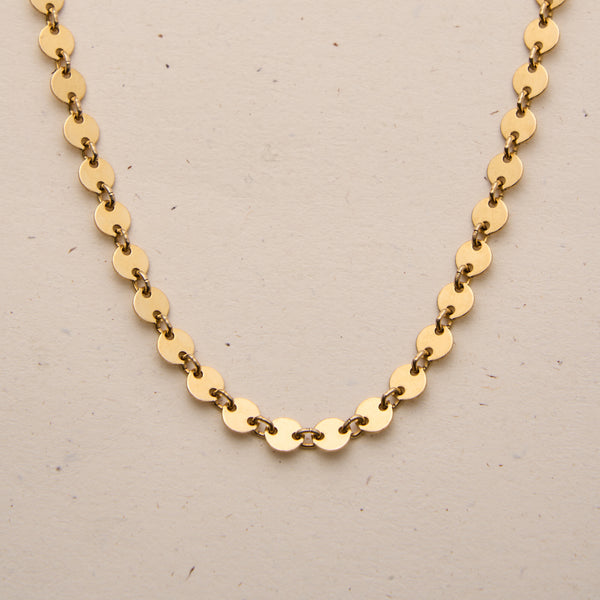 chain multiple tiny flat disc choker goldfill rose goldfill sterling silver delicate layered