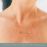 Sammy • Long Skinny Bar Necklace with Tiny Pendant