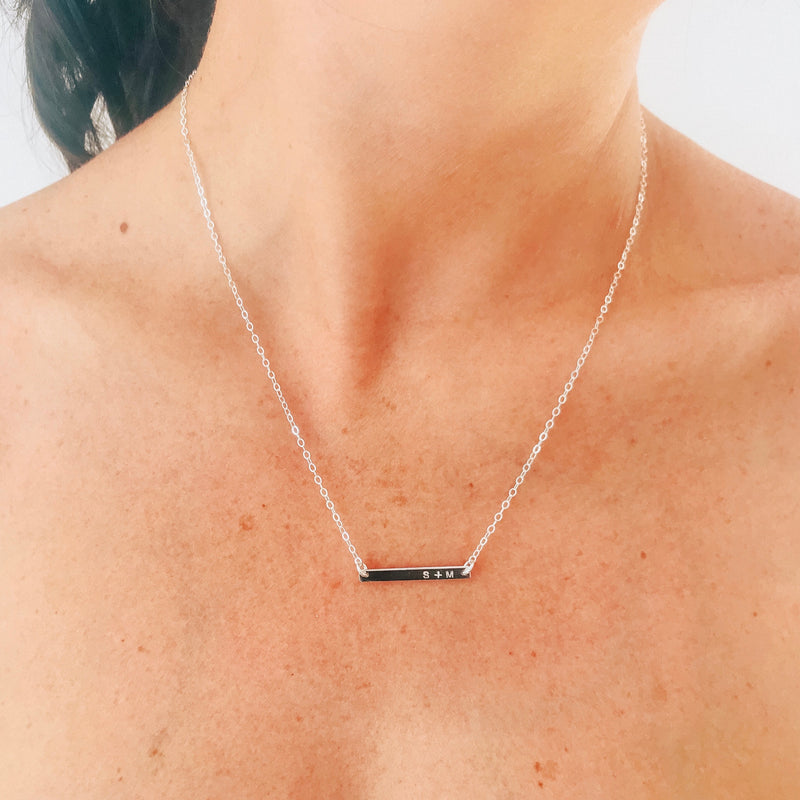 Tilly • Tiny Initial Bar Necklace