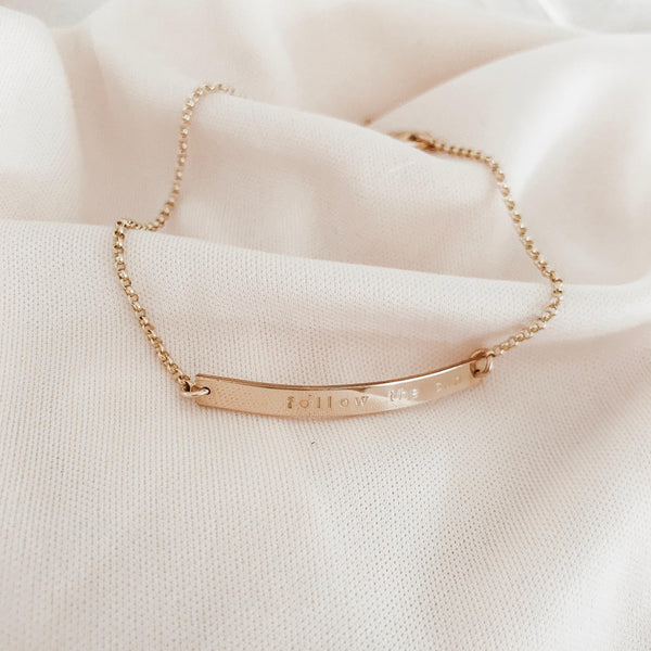 long skinny bar anklet rose goldfill sterling silver goldfill name date wedding gift initials roman numerals childrens name