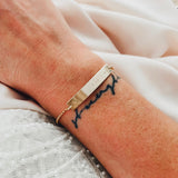 long bar bracelet rose goldfill sterling silver goldfill name date wedding gift initials 