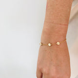 tiny pendant bracelet dainty delicate sterling silver rose goldfill multiple pendant tiny initial tiny symbol even spaced bracelet
